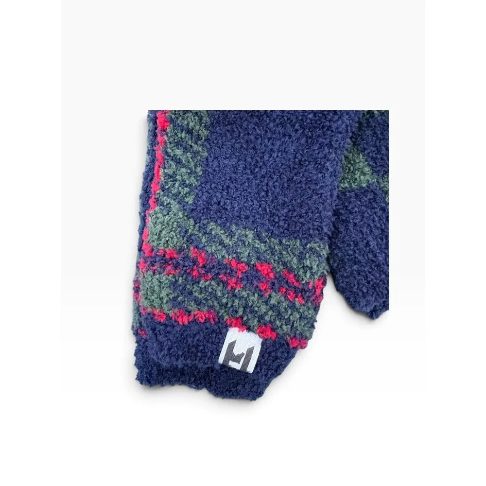 Softie Socks 3 Pack Unisex Size 36-41 (9-11 Adults) Navy, Green Plaid Warm